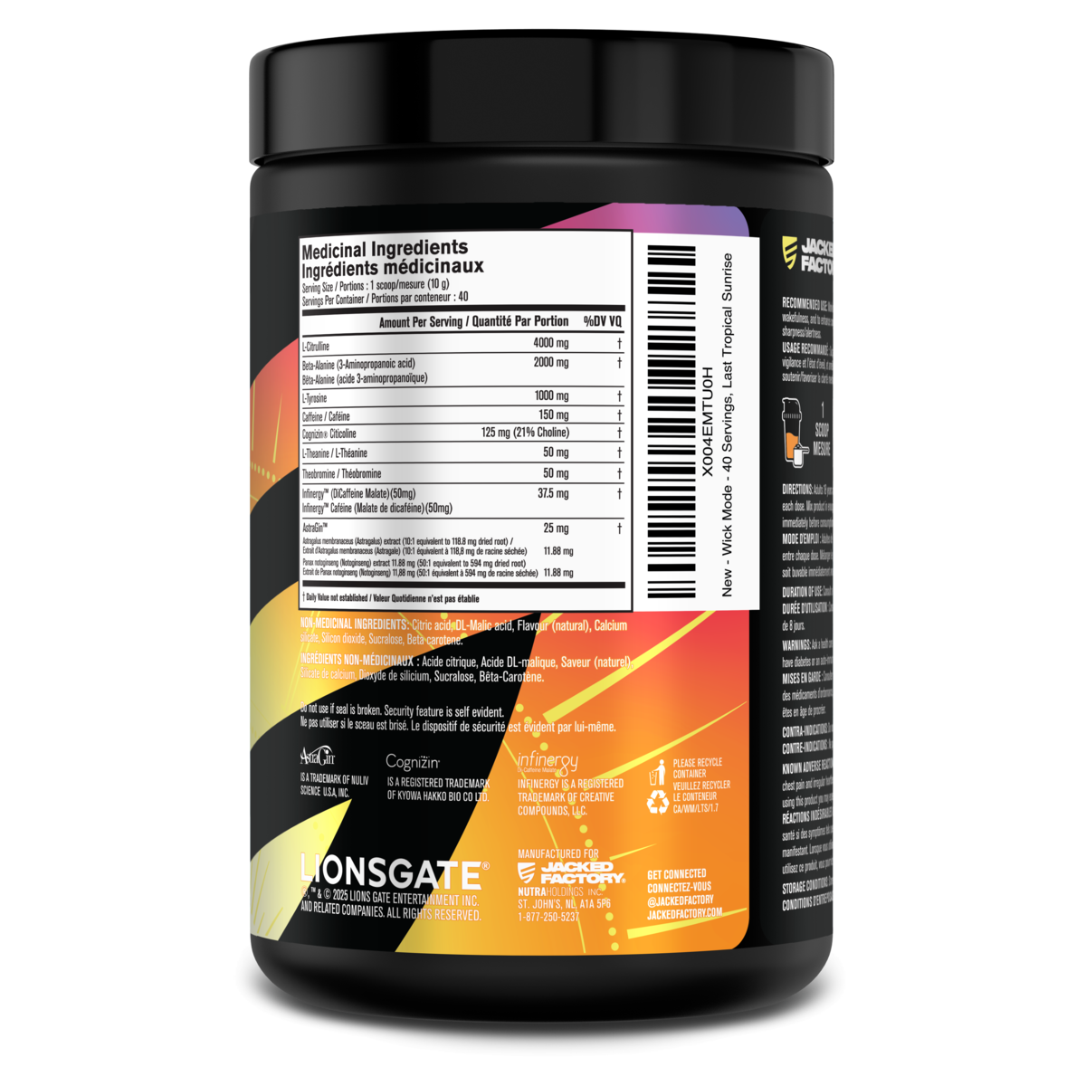 Jacked Factory X John Wick - John Wick Pre-Workout