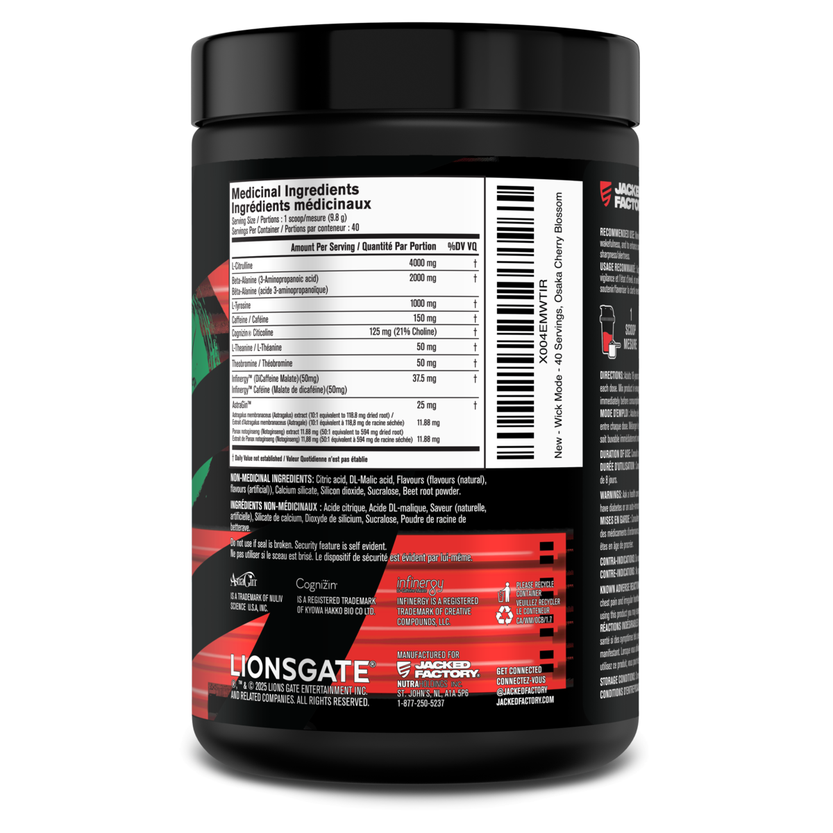 Jacked Factory X John Wick - John Wick Pre-Workout